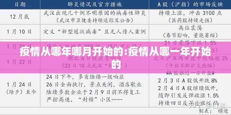 疫情从哪年哪月开始的:疫情从哪一年开始的