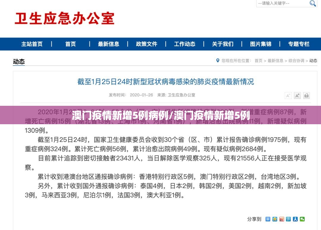 澳门疫情新增5例病例/澳门疫情新增5例