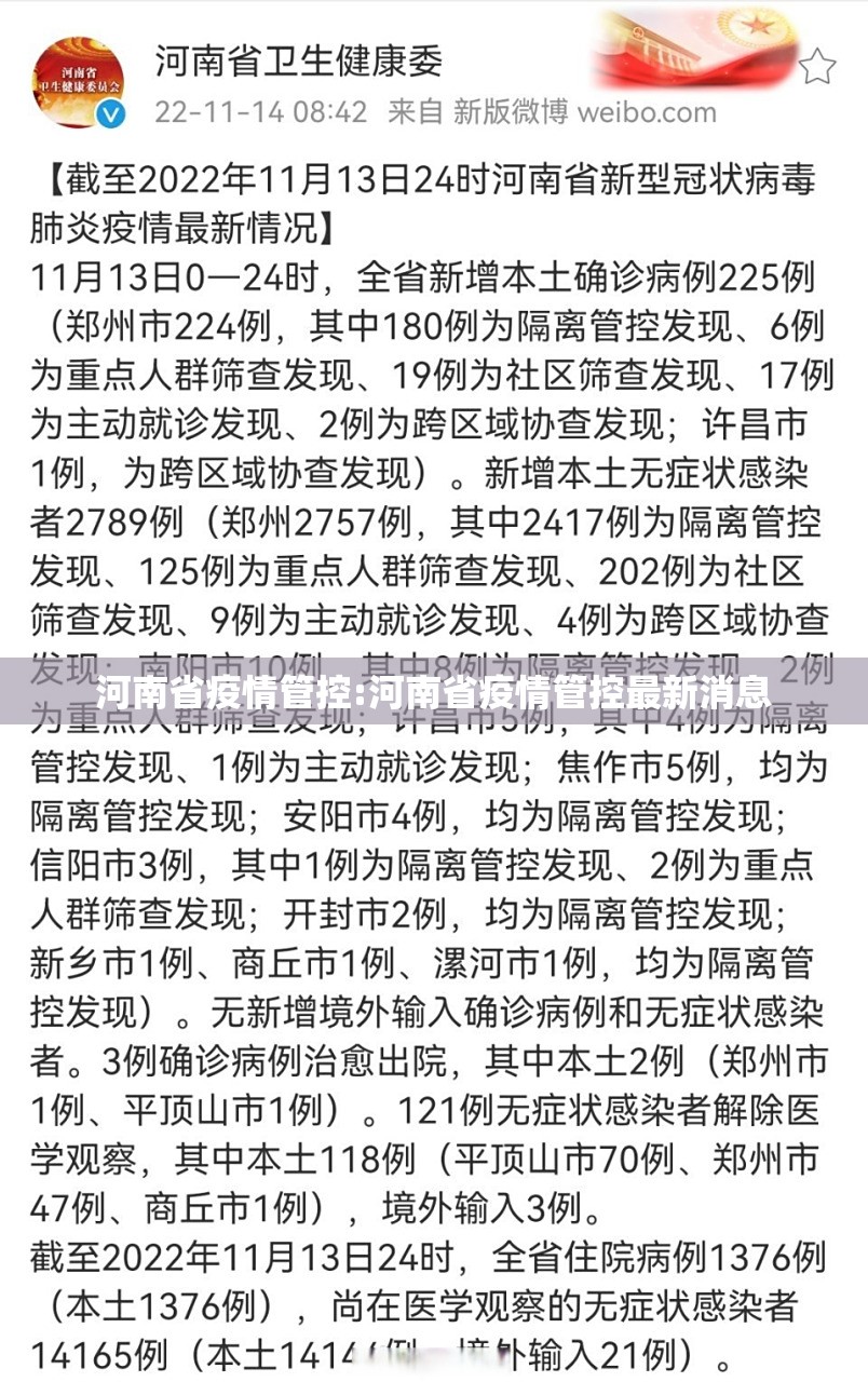 河南省疫情管控:河南省疫情管控最新消息